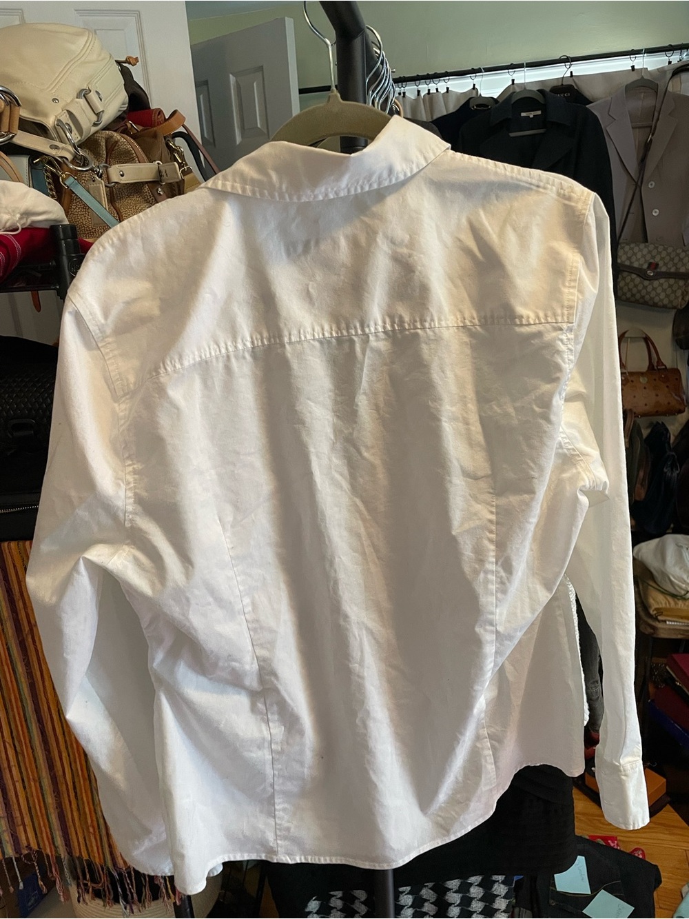 Boston Proper White Button Down Shirt Classic Stretch Blouse 16 - Picture 6 of 6